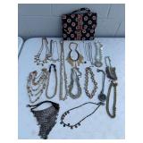 Vera Bradley Travel Cosmetic Case and Assorted Costume Jewelry Collection