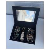 Black and White Geometric Box with Earrings