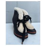 Italian Leather Shearling Wedge Boots By Fabianelli 39