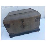 Faux Snake Skin Decorative Trunk with Compartment Tray