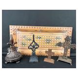 Handled Tray with Crosses