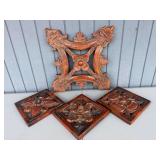 Ceramic Architectural Wall Panels and Wooden Centerpiece