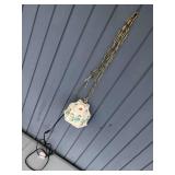 Ceramic Floral Swag Lamp with Brass Chain