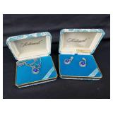 Stars of India Simulated Blue Star Sapphire Necklace And Earring Set