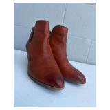 Frye Cognac Brown Leather Ankle Boots Size 9M