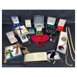 Eclectic Assortment Of Fashion Jewelry And Memorabilia Boxes