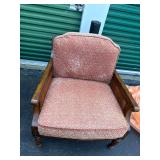 single pink armchair