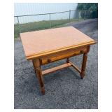 Sloped Top Wooden Writing Desk With Lower Drawer