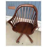 Wooden Windsor Style Swivel Desk Chair