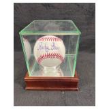 LA Dodgers Rudy Law  Signed Baseball in Case