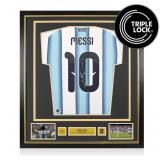 Lionel Messi Autographed and Framed Jersey w COA