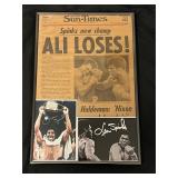 Chicago Sun Times Ali Loses -  Spinks Autograph