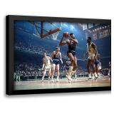 Wilt Chamberlain Rebounding 11x16 Framed Art Print