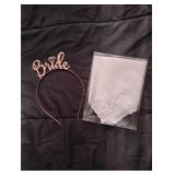 Rose Gold Bride Crown & Hankerchier Set