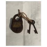 NY Insane Asylum Padlock w/ Keys
