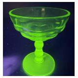 Uranium Glass Single Cup Sherbet Dessert Cup