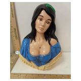 Ceramic Gypsy Woman Bust by Holland Mold Hand