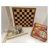 Chess Board & Pieces & Yahtzee Game