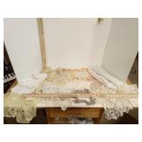 Assorted Doilies, Collars, Table Runner, & More
