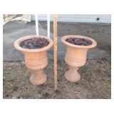 Perfect Pair Of Plastic Pedestal Planters