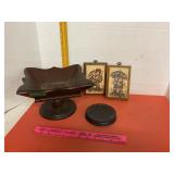 Hummel Wooden Wall Plaques Wood Pedestal Bowl