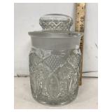American Brilliant Cut Glass Humidor Covered Jar