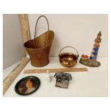 Miniature Ash Bucket Planter, Brass  Trinket