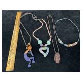 Carved Wooden Beads & Buddha Head Necklace More