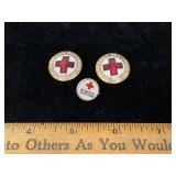 Vtg Metal & Enamel American Red Cross Volunteer