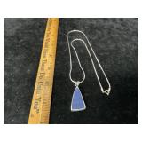 Sterling Silver 2 Sided Pendant Necklace