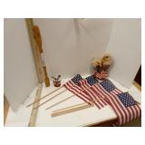 Shoe Horn/Backscratcher, 4 American Flags, & 2