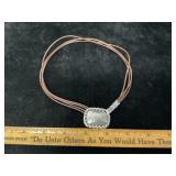 Sterling Silver Silpada Israel Pendant & Leather