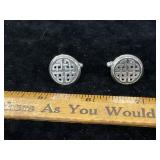 Sterling Silver Vtg OG Celtic Design Cufflinks