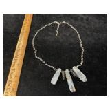 Sterling Silver Glass & Stone Necklace