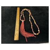Sterling Silver Leather Tassel Fancy Jasper