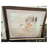 Hunting Warrior On Horse Print in Frame