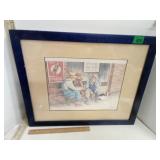 Framed Artwork Print ' Ozark Whitlers Bench by M