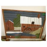 Cut Wood Barn Scene by Degroot wall art