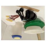 Plastic Lidded Bowls 2, Pitcher, Measuring Cups &