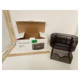 Black Metal Desk Organizer with drawer in Box
