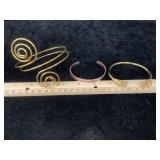 Gold Tone Upper Arm Cuff Copper Cuff Bracelet &