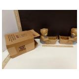 Homco Wall  Hanging/ Sitting Bear Planters 2 in