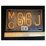 1952 New Jersey License Plate & 1956 Permit Tag