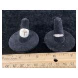 Sterling Silver Cross Rings One With Stones