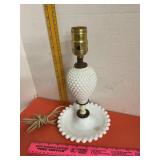 Milk Glass Hobnail Boudoir Lamp