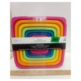 Mainstay Rainbow Food Storage  Set w/ Lids nip