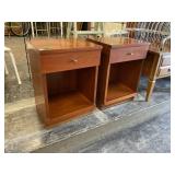 MCM Nightstand Side Table Pair Solid Wood