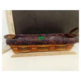 Longaberger 12 ' Leather Handled Basket With