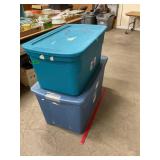 Storage Totes 2 - 1 Has Wheels