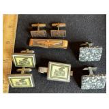 Thunderbird Granite & Antique Car Cufflinks Tie